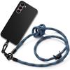 Protective Case - BOOLING - for Samsung Galaxy S23+ - Black Silicone - Removable Blue Cord - Anti-Scratch