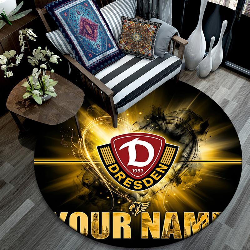 Custom Name Dynamo Dresden Round Area Rug,Carpet Rug for Living Room Bedroom Sofa Playroom Decor,Non-slip Floor Mat