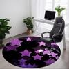 1pc Purple Stars Decor Chair Carpet for Office Non Slip, Lightweight, Machine Washable Rug for Office Holiday Decor