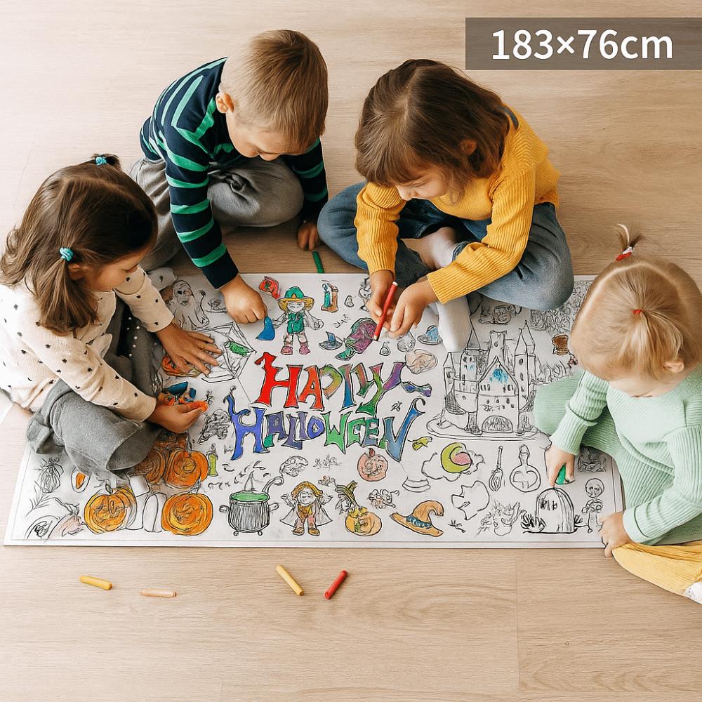 Cartoon Children's Drawing Tablecloth Handmade Large Coloring Posters Halloween Decorations
