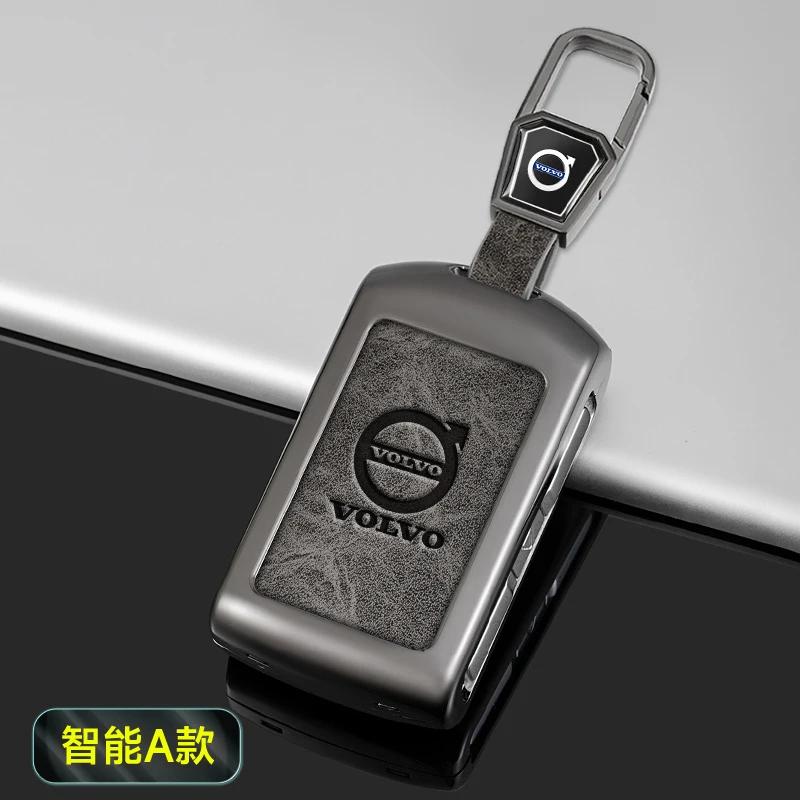 AABBG1 Zinc Alloy Car Key Case Cover Shell Holder Fob For Volvo S60 S90 XC40 XC60 XC90 V90 Polestar 1 Polestar 2 Keychain Car Accessory