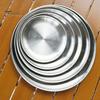Camping Dinner Plate Stainless Steel Serving Plate Rustproof Heat-Resistant Reusable Dishwasher Safe Feeding Serving Plate