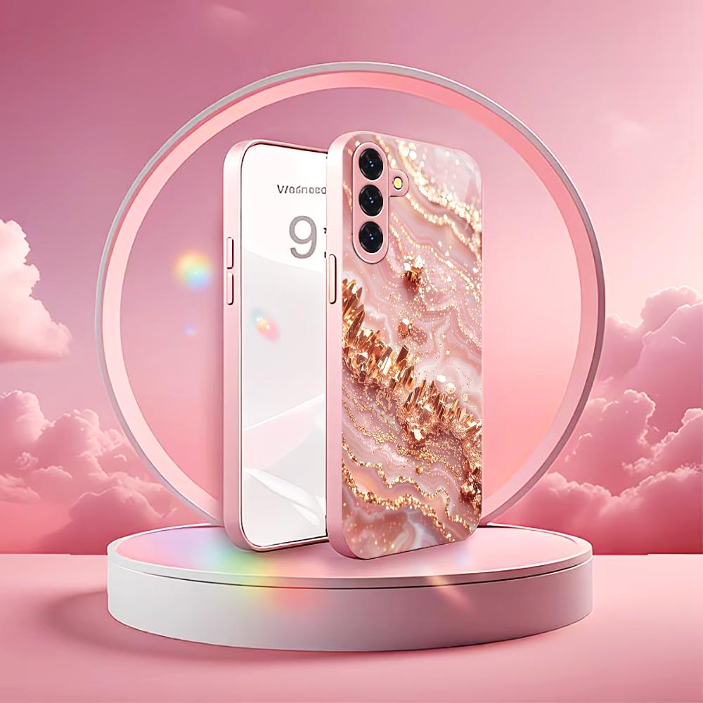 Роскошный чехол для телефона Rose Gold Crysta Madam s26 ultra case quad lock glass для Samsung Galaxy S26 S25 S24 S23 S22FE Ultra Plus