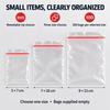 100 Clear Mini Resealable Zip Bags, 5x7 7x10 or 9x13cm