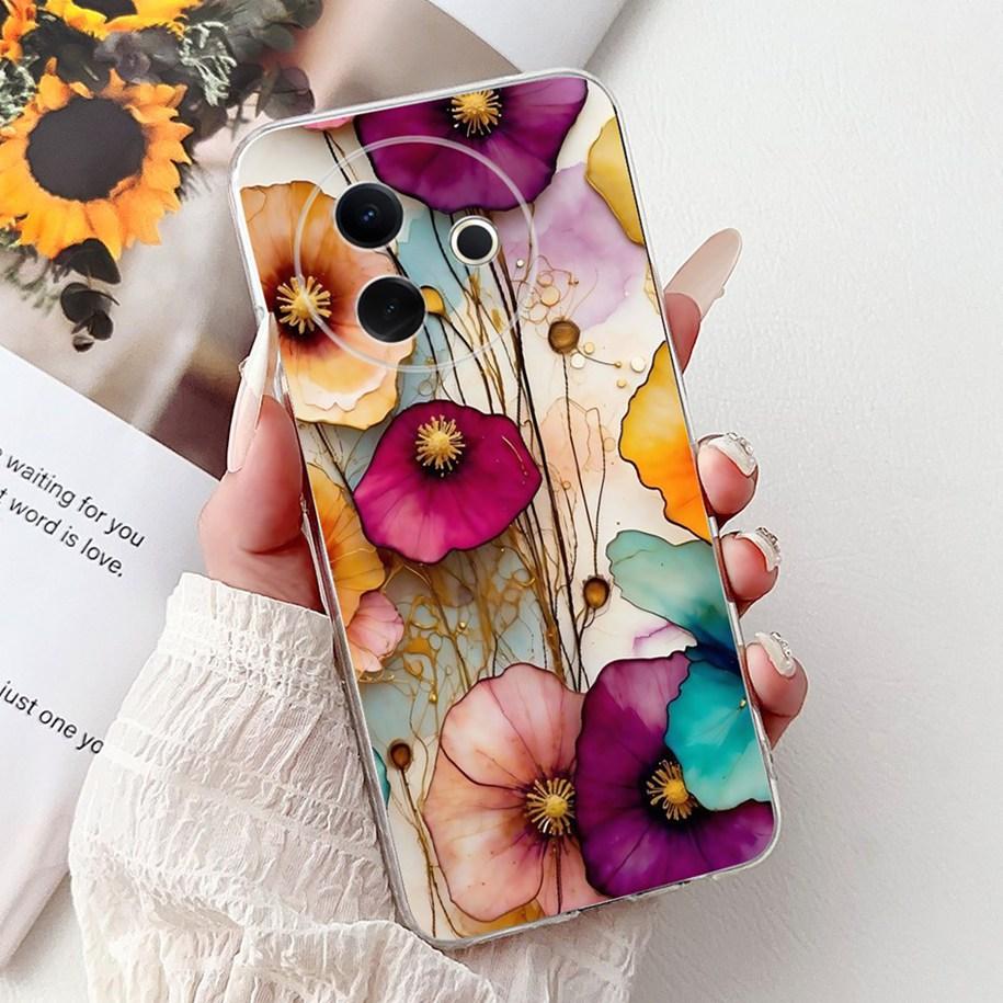 Case For Vivo Y39 Y300i 5G Cover V2436 V2444A New Fashion Flower Butterfly Soft Silicone Clear Cover For VivoY39 VivoY300i Funda