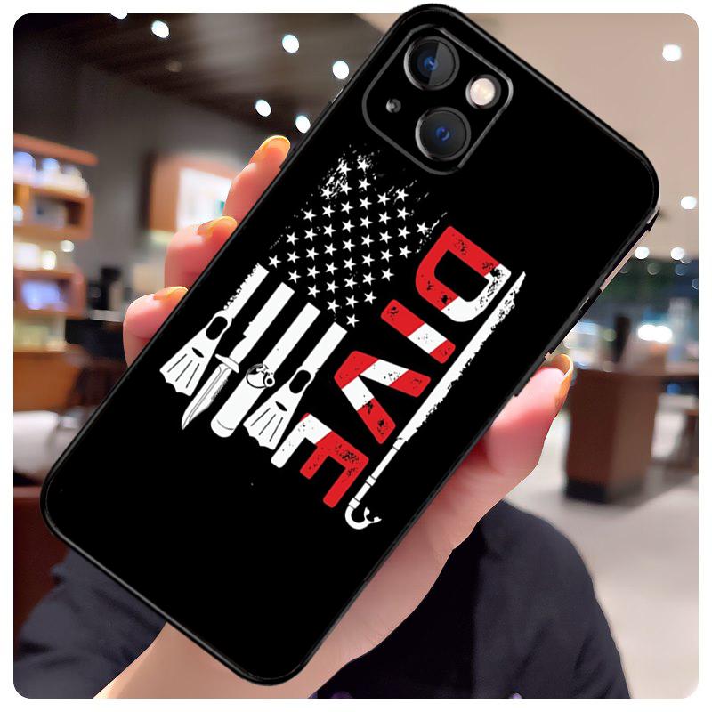 Diver Down Scuba Case For iPhone 15 Pro Max 14 13 12 11 16 17 Pro Max mini 15 16 Plus 16e 17 Air Phone Cover
