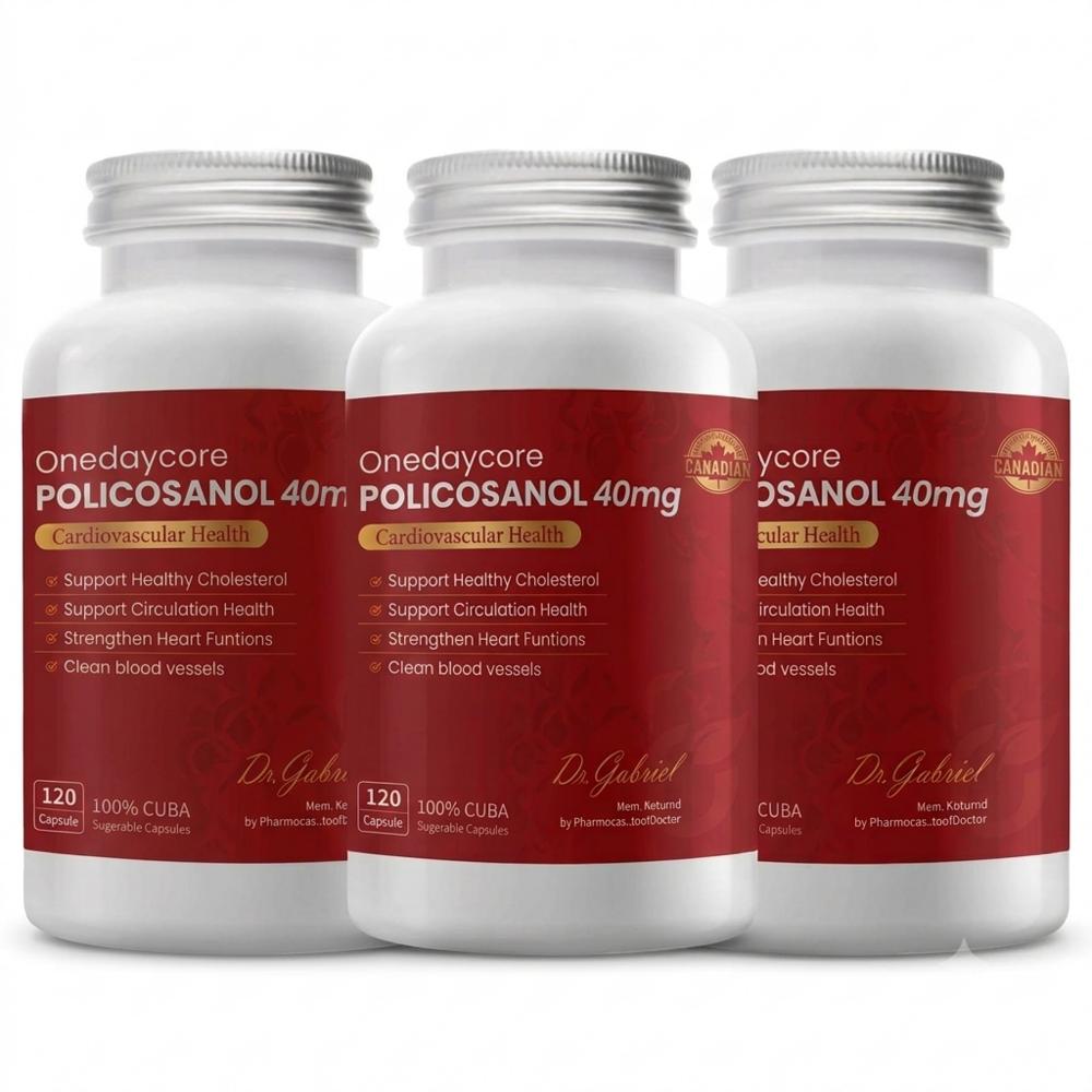 Canada One Day Core Sugarcane Policosanol 40mg Supplement 120cc 120 Tablets 3 pcs