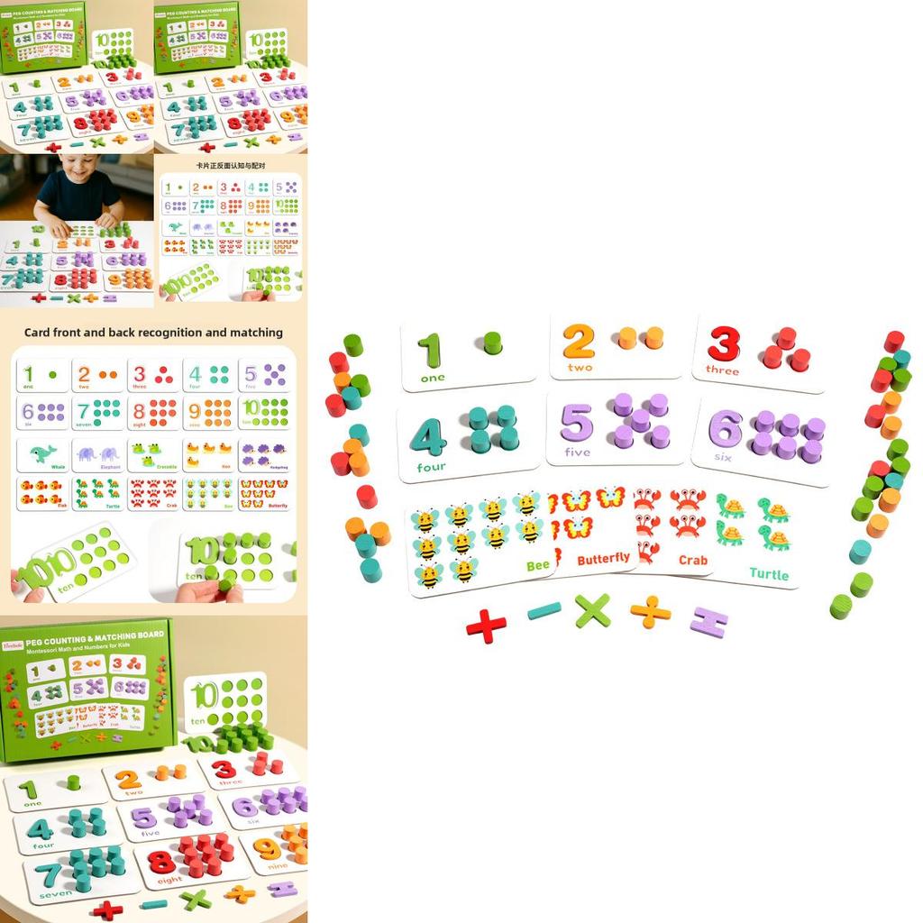 Preschool Math Teaching Tool Wooden Addition Subtraction Counting Puzzle For Early Learners