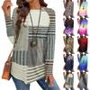 Women's Casual Plus SizeLong Sleeved Round Neck Vintage Ethnic Printing T-shirt Top Pullover