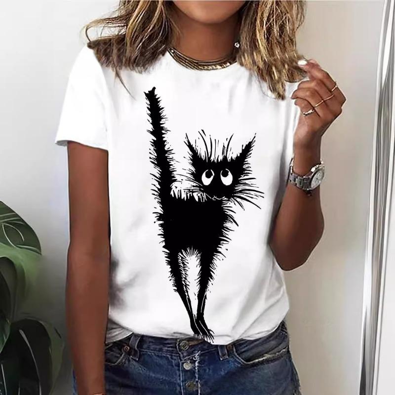 3D-печать Обработка печати для летней женской футболки с круглым вырезом для женщин Футболки женские