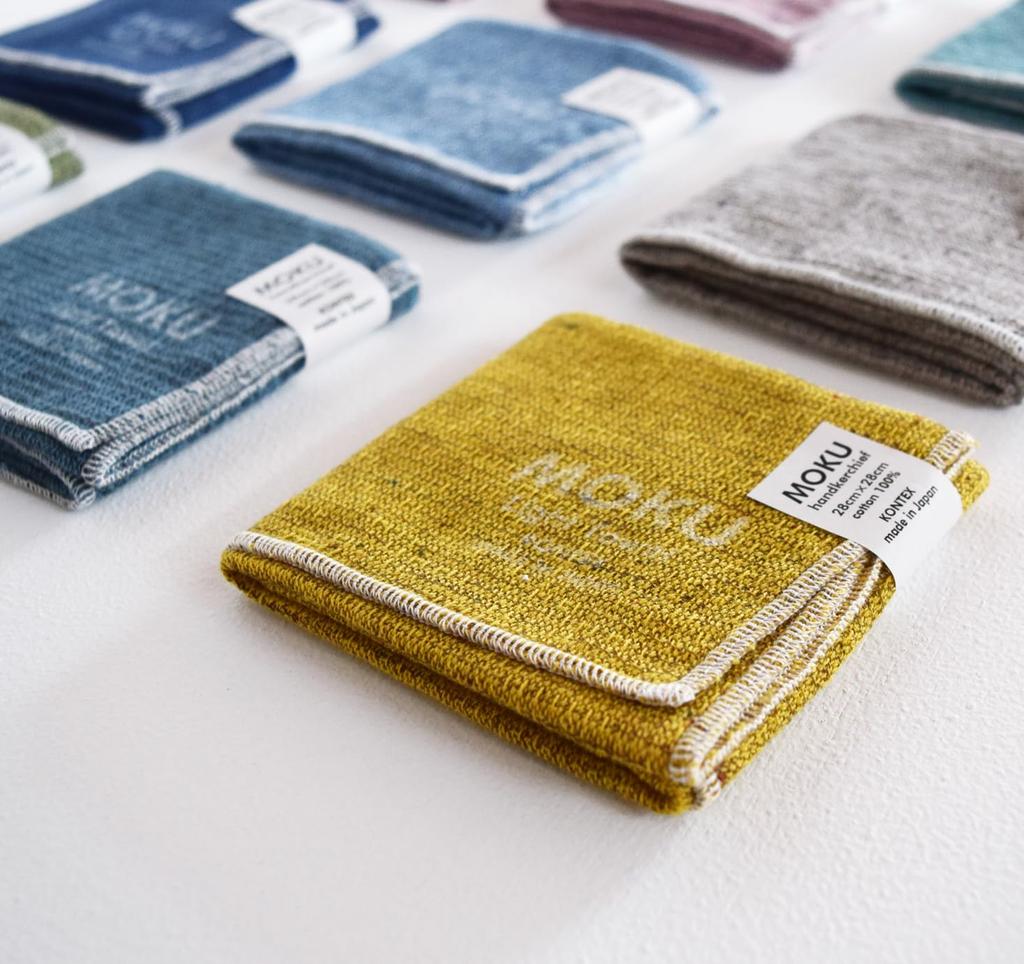 Rikuri MOKU Handkerchiefs, 5-Piece Set, Thin, Quick-Drying, Stylish, and Absorbent, Perfect for Gifts and Thank You Gifts (Colorful)