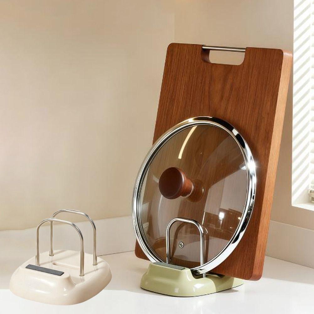 Plastic Cutting Board Holder Stable Pot Lid Stand Multi-functional Pot Cover Shelf  for Kitchen