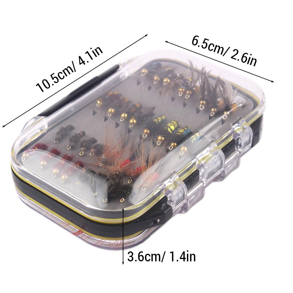 64 шт. нахлыстовые приманки для ловли рыбы нахлыстом комплект нахлыстовых рыболовных снастей биомиметические насекомые приманки с коробкой для мушек