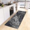 Marble Print Kitchen Runner Rug, Modern Gold  Black Vein Non-Slip Water  Oil Resistant Floor Mat