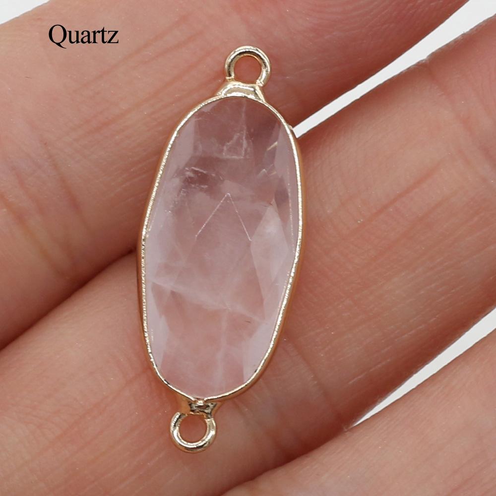 1/5 шт., овальный соединитель с подвеской из кристалла Рейки для исцеления, энергетический натуральный камень аметист, драгоценный камень, соединитель для изготовления ювелирных изделий, ожерелья, браслета своими руками