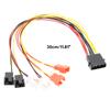 4-контактный Molex на 3-контактный/4-контактный адаптер для вентилятора 12 В 7 В 5 В Адаптер для ПК-вентилятора 4-контактный Molex Разветвитель Кабель в оплетке для компьютерного ПК-корпусного вентилятора