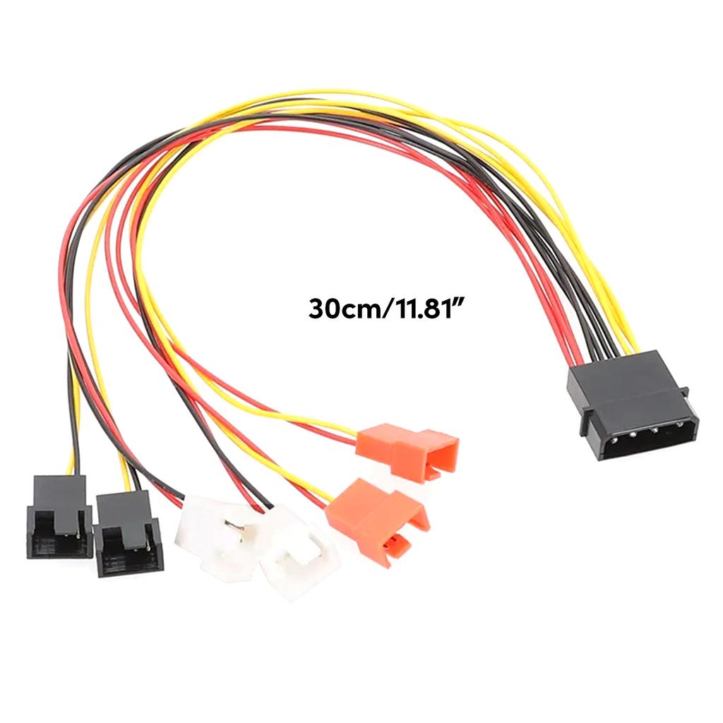 4-контактный Molex на 3-контактный/4-контактный адаптер для вентилятора 12 В 7 В 5 В Адаптер для ПК-вентилятора 4-контактный Molex Разветвитель Кабель в оплетке для компьютерного ПК-корпусного вентилятора