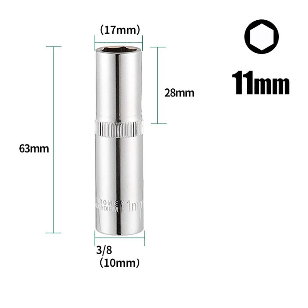 1Pcs For Ratchet Torque Wrench Hex Short Socket 3/8" Head Drive Socket New Metric Key Sleeve