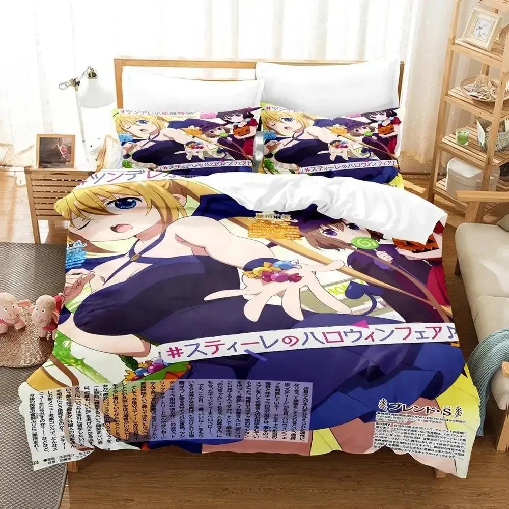 Cute Anime Kawaii Girl Blend S Bedding Set Single Twin Full Queen King Size Bed Set Adult Kid Bedroom Duvet cover Sets