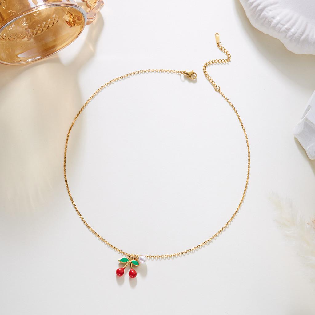Fruitinspired Stainless Steel Necklace Collection With Multilayer Chains For Summer Fashion Accessories
