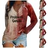 Women's Long Sleeve T-Shirt V-Neck Halloween Day Printed Casual Comfortabe Top