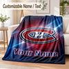 Custom Text Flannel Blanket Montreal Canadiens Print Warm Cozy Blanket Home Sofa Bedding