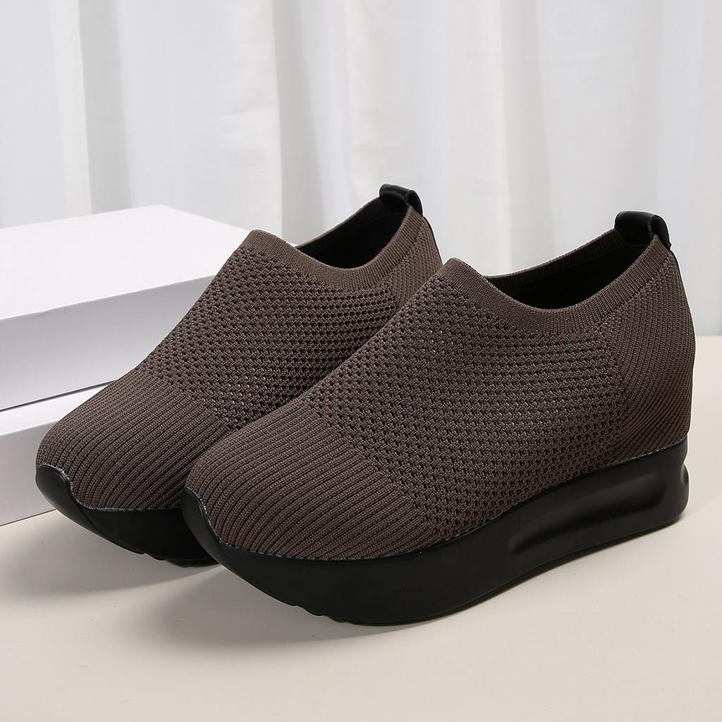 Женская обувь Модная обувь на танкетке Вулканизированная обувь Сетчатая дышащая повседневная обувь для женщин Кроссовки на платформе Мокасины Zapatillas Mujer