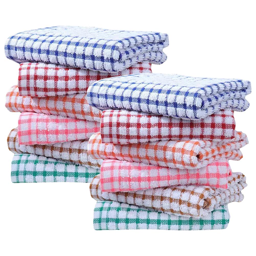 Впитывающие полотенца для рук Хлопковое полотенце для уборки Мягкое клетчатое кухонное полотенце для мытья посуды Быстросохнущие клетчатые полотенца Кухонные принадлежности