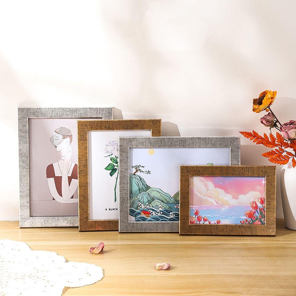 Wood Picture Frame Silver Gold Picture Display Frame Creative Jigsaw Frame  Commemorative