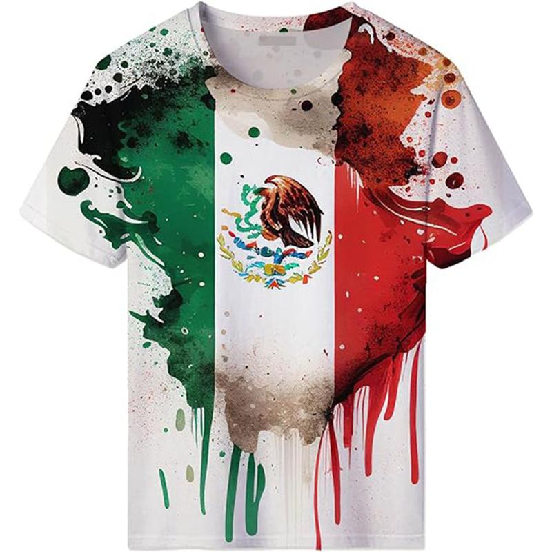 Новые мужские и женские футболки с короткими рукавами, ацтекская мексиканская рубашка с 3D-цифровой печатью, повседневные топы с короткими рукавами, высококачественные футболки