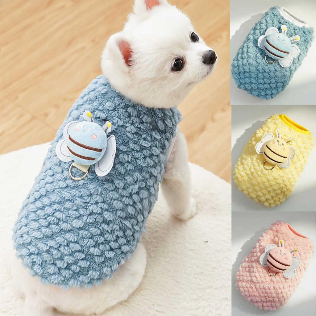 Artoon Bee Fleece Warm Sweater for Teacup Dogs Cute Small Dog Clothes