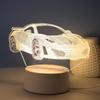 Крутой 3D ночник в виде спортивного автомобиля, USB свет теплого цвета, настольная лампа для дома, офиса, кабинета, спальни, декоративный свет для создания атмосферы, подарочный свет