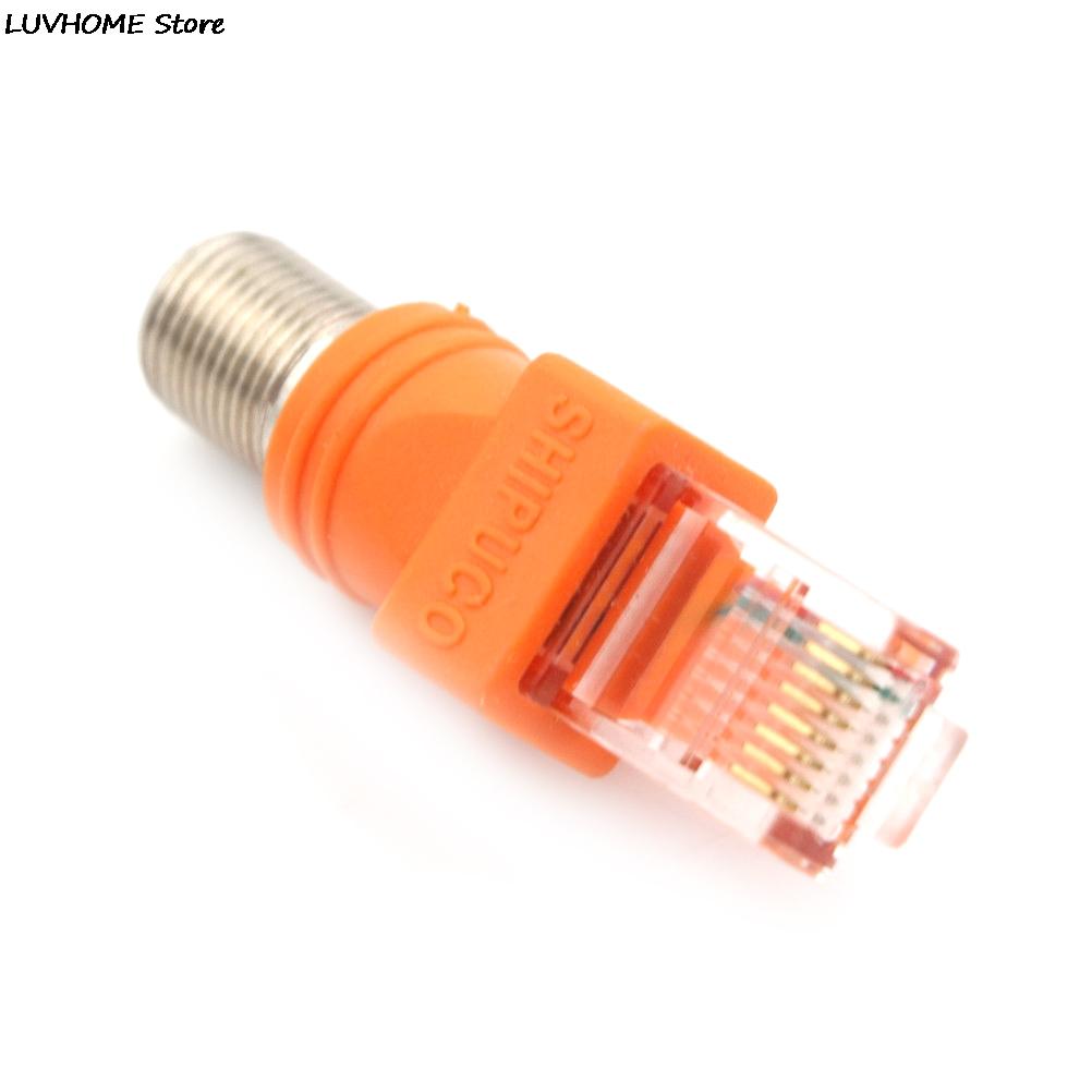 ВЧ (RF) female на RJ45 male Коаксиальный бочкообразный переходник-соединитель Coax Adapter, RJ45 на ВЧ (RF) разъем BNC F-типа