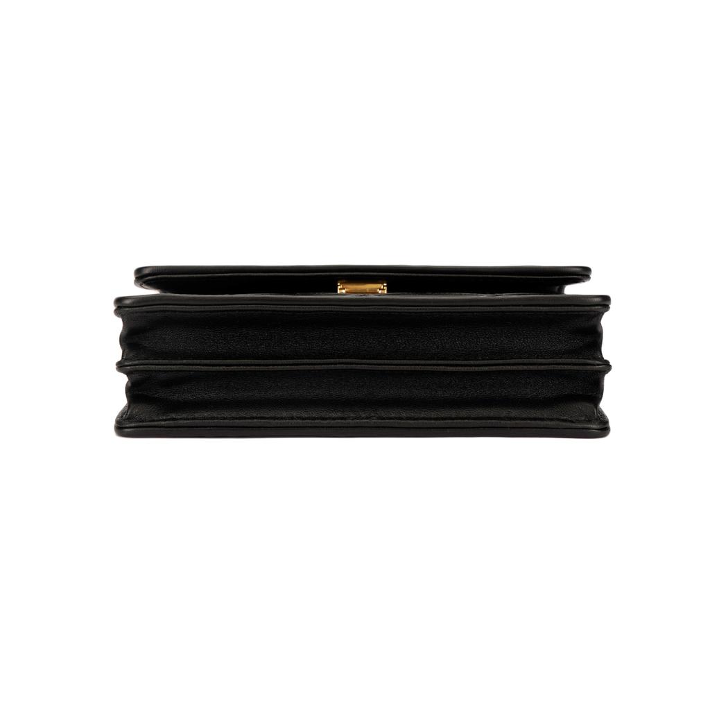 Tory Burch Fleming Diamond Quilted Soft Top Handle Chain Wallet Women wallet Black 150332-001