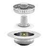 3 in 1 Pop up Kitchen Sink Drain Strainer 304 Stainless Steel Stopper Anti-Clogging Sink Drain Strainer