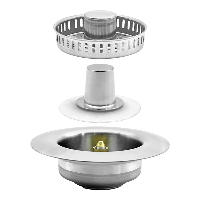 3 in 1 Pop up Kitchen Sink Drain Strainer 304 Stainless Steel Stopper Anti-Clogging Sink Drain Strainer