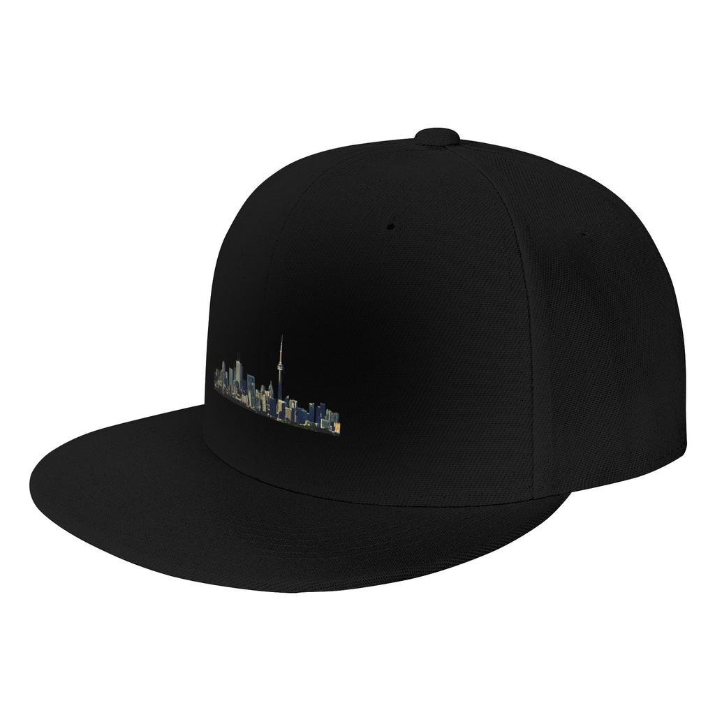Fashion Skyline city tower Flat Brim Sun Hat Seaside Vacation Summer Cap