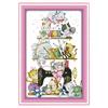 Funny Cats On Sewing Machine Cross Stitch Kit for Kids Adults 45 X 66cm 11CT