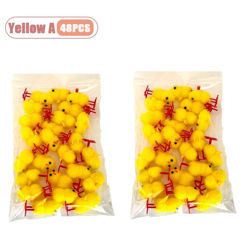 24-216PCS Festive Easter Yellow Mini Chick DIY Craft Party Gift Egg Decor Holiday Decoration Seasonal Spring Home Ornament