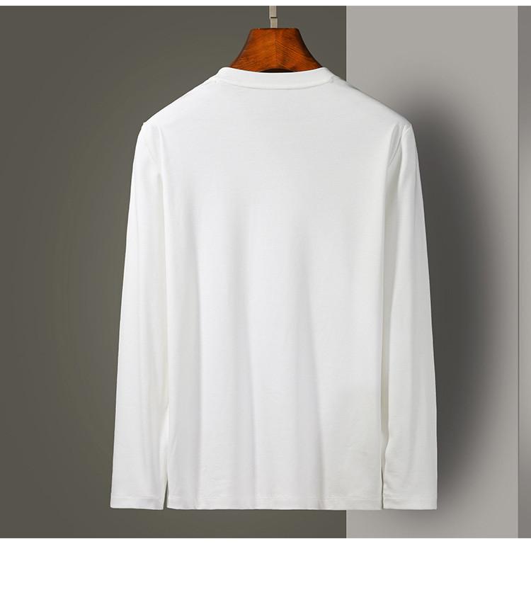 [Liquid ammonia pure cotton] Autumn round neck long sleeved T-shirt for men, comfortable, breathable, casual base hoodie