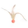 1 Pc/3 Pcs Interactive Feather Ball Toy Mini Bouncy Basketball Soccer Baseball with Feather Pet Training Catcher Toy for Indoor Cats