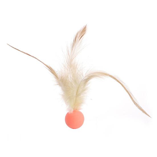 1 шт./3 шт. Интерактивная игрушка-мяч с перьями Мини-прыгучий баскетбольный футбольный бейсбольный мяч с перьями Игрушка-ловец для домашних кошек