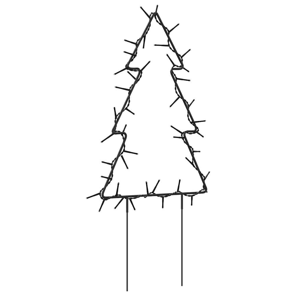 Christmas Trees with Ground Spikes 3 Pieces 50 LEDs 30 cm