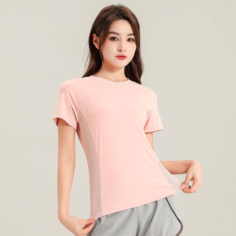 Женский спортивный комплект из ледяного шелка с быстрой сушкой 2025: Топ с коротким рукавом и шорты для бега, спортзала, йоги