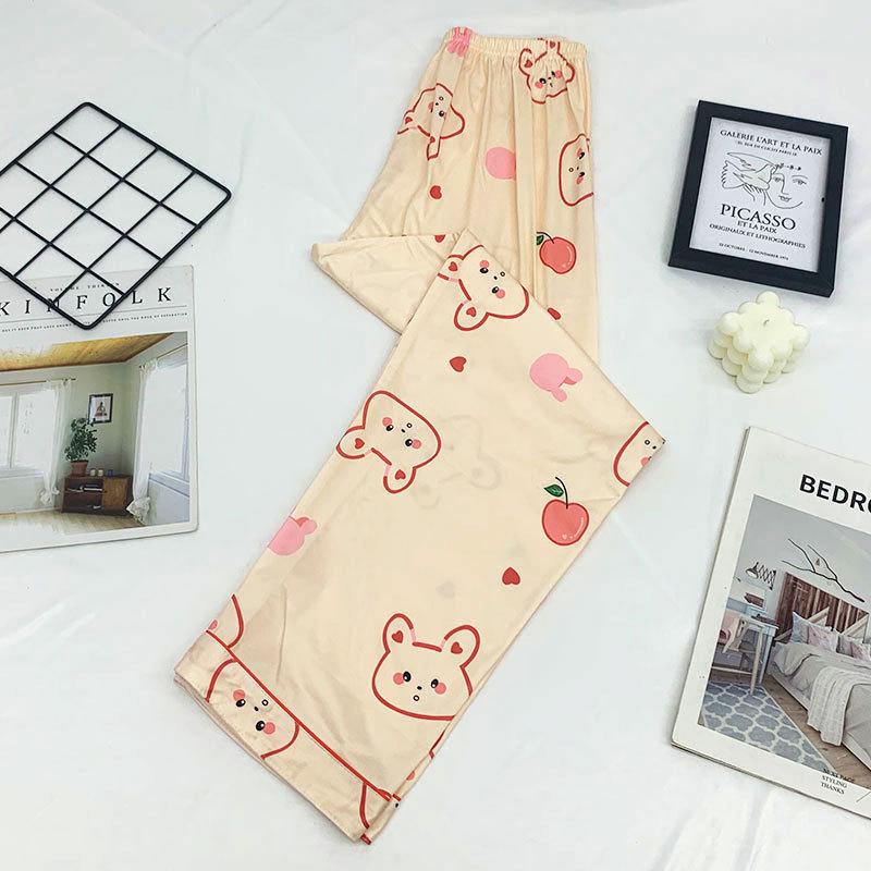 Женские Мультяшные Пижамные Штаны Hello Kitty - Летние Повседневные, Свободный Крой для Дома или Улицы