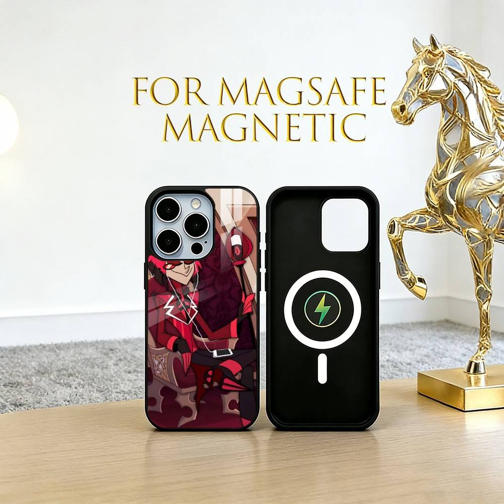 Alastor Phone Case For iPhone17,16,15,14,13,12,11 Plus,Pro Magnetic with Magsafe Wireless Charging