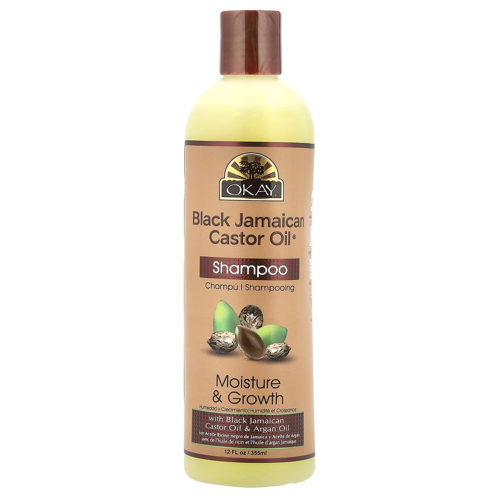 Okay Pure Naturals Black Jamaican Castor Oil, Shampoo, 12 Fl Oz (355 Ml)