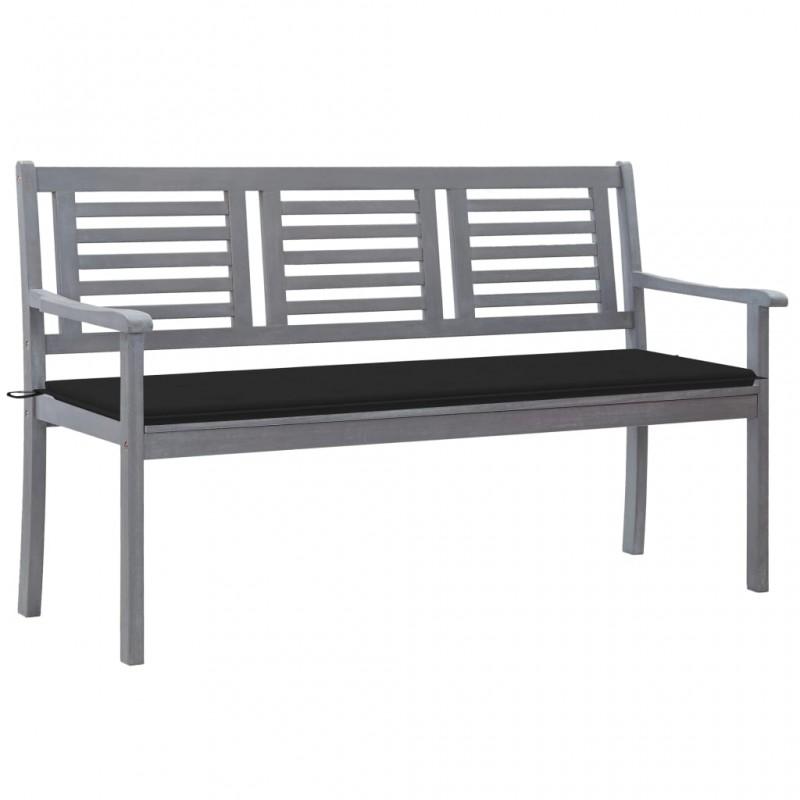 Day and Night - Day and Night 3-seater Garden Bench In Gray Eucalyptus Wood and 150 Cm Cushion