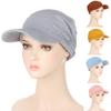 1PC Sun Hat Sunscreen Cap Solid Color Turban Cap Summer Female Hat Fashion Female Hat