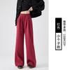 Серые спортивные штаны женские весна и осень новые свободные ленивые прямые спортивные штаны маленькие повседневные подметающие широкие штаны